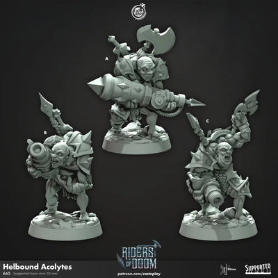 Acolyte infernal - miniature donjons et dragons - Cast N Play Cavaliers de la damnation - Jeu de guerre, Humain, Canon, Artillerie, Guerrier, Mort-vivant, Barbare, Chaos