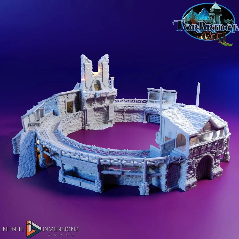 The Fighting Pits Miniature Building Set - DnD, Wargaming, Model Train | Arena | Coliseum | Medieval | Fantasy | Town, City, Village Terrain