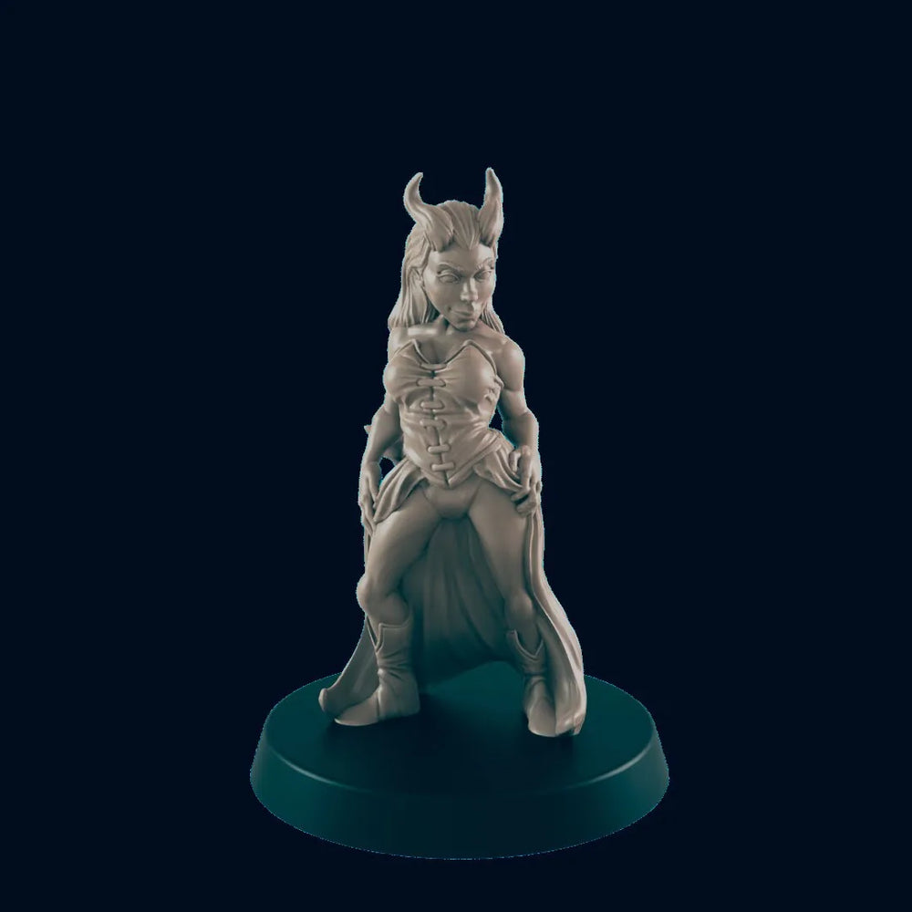 Tiefling Courtesan - EC3D | DnD | Demon | Female | Villager | Pinup | bard | 32mm | Pathfinder | commoner | TTRPG | Wargaming