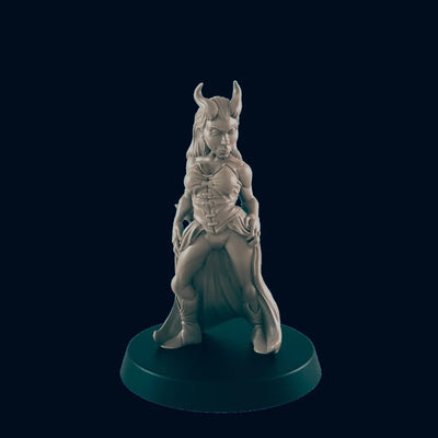 Tiefling Courtesan - EC3D | DnD | Demon | Female | Villager | Pinup | bard | 32mm | Pathfinder | commoner | TTRPG | Wargaming