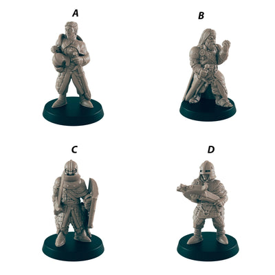 Town Guards - EC3D | DnD | Villager minis | fighter | warrior | 32mm | Pathfinder | commoner | TTRPG | Wargaming | Frostgrave