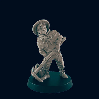 Fermier Humain - EC3D | DnD | Ferme | Villageois | paysan | masculin | 32mm | Pathfinder | roturier | TTRPG | Wargaming
