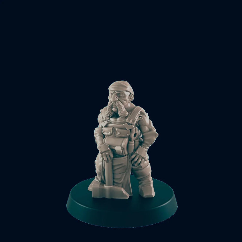 Forgeron Nain Homme Noir 2 - EC3D | DnD | Forge | Villageois | Marchand | Homme | 32mm | Pathfinder | roturier | TTRPG | Wargaming