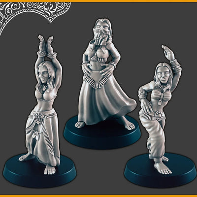 Danseuses du désert - Mini DND - EC3D Scorching Sands, Miniatures du désert | Humain | Auberge | Oriental | Femme | Danseuse | Villageoise