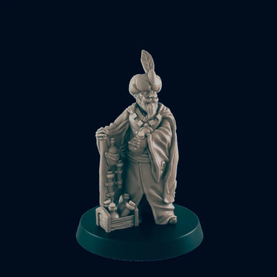Human Male Alchemist - EC3D | DnD | Variant | Villager minis | peasant | shopkeeper | 32mm | Pathfinder | Merchant | TTRPG | Fantasy