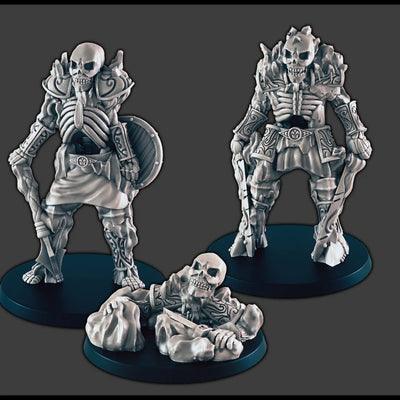 Squelettes givrés / gelés - Mini D&D - EC3D Wintertide, Miniature d'hiver | Monstre | Froid | 32mm | Neige | Arctique | Mort-vivant | Nécromancien