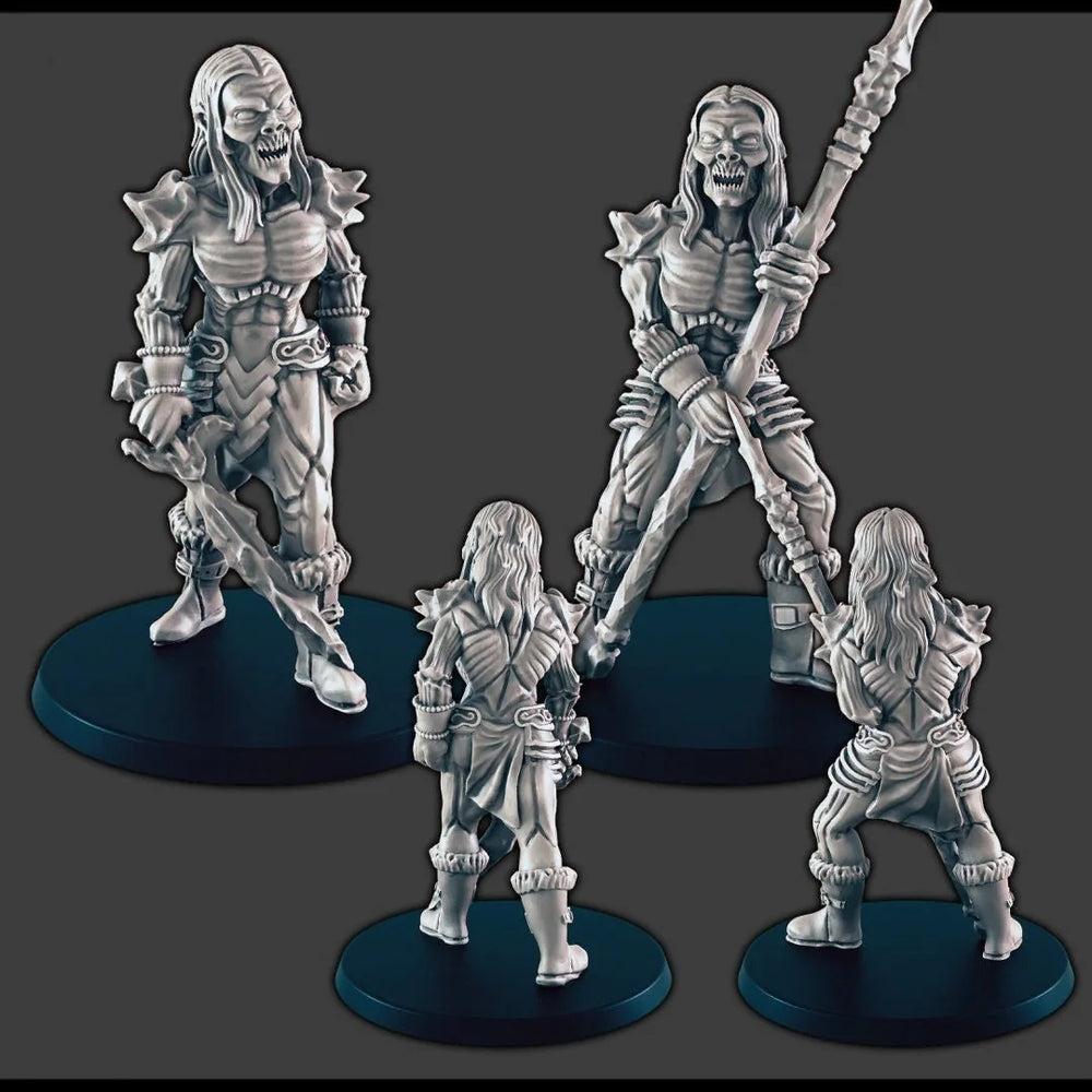 Frost Wights - Figurine DND - EC3D Wintertide, Miniature d'hiver | Squelette | Mort-vivant | Liche | Glace | Liche | Sbire | Neige | Arctique | Pathfinder |