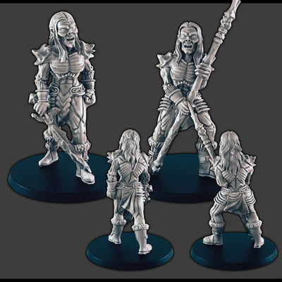 Frost Wights - DND mini - EC3D Wintertide, Winter Miniature | Skeleton | Undead | Lich | Ice | Lich | Minion | Snow | Arctic | Pathfinder |