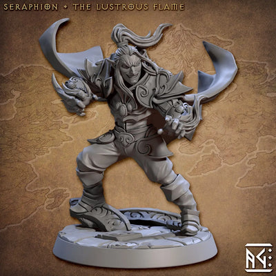 Seraphion, Elven Sorcerer 28/32mm mini - Artisan Guild | Alfar | Drow | Male | Wizard | Warlock | Pathfinder | Wargaming | Forest | Wood