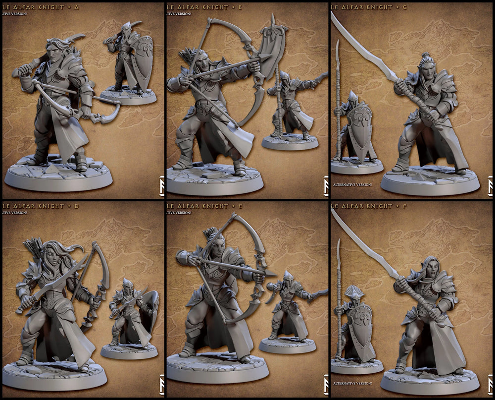 Ensemble de figurines Elven Knights 28/32mm - Artisan Guild | Alfar | Drow | Homme | Femme | Guerrier | Rôdeur | Pathfinder | Wargaming | Armée | Unité