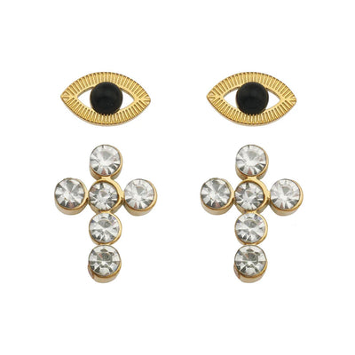 STELLA 2-Pair Stud Earrings Set