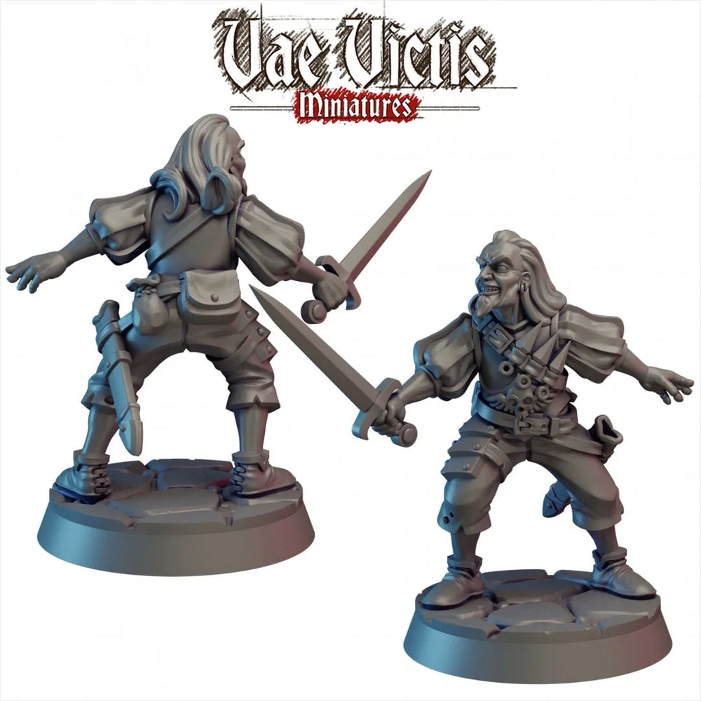 Mad Fighter Mini - Vae Victis, DnD | Male | Fighter | Rogue | 28mm | Pathfinder | Fantasy | Wargaming | Rogue | Human | Grimdark