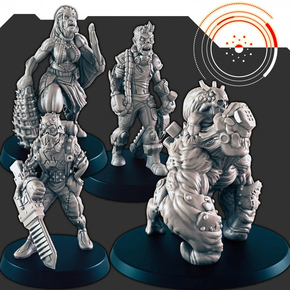 Ensemble de mini figurines "Kyton" Space Ghouls - EC3D | Legion | Cyberpunk | Starfinder | Scifi | Futuriste | Humain | Espace | Homme | Diables | Brute