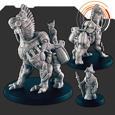 Sci-fi Pack Beast and Alien Scavengers mini set - EC3D | Legion | Cyberpunk | Starfinder | Scifi | Futuristic | Alien | Male | Rider