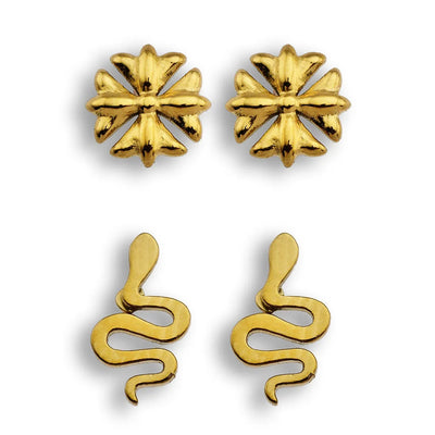Ensemble de 2 paires de clous d'oreilles FABAYO