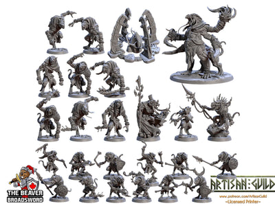 Ensemble complet Sandfang Ratkin 28/32mm - Artisan Guild | Animal | Rat | Unité | Guerrier | Ratfolk | Magicien | Pathfinder | Wargaming | Héros