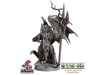 Commander Drakvarr 28/32mm mini - Artisan Guild | Dragon | Dragonkin | Dragonborn | Fighter | Paladin | Cleric | Pathfinder | Wargaming