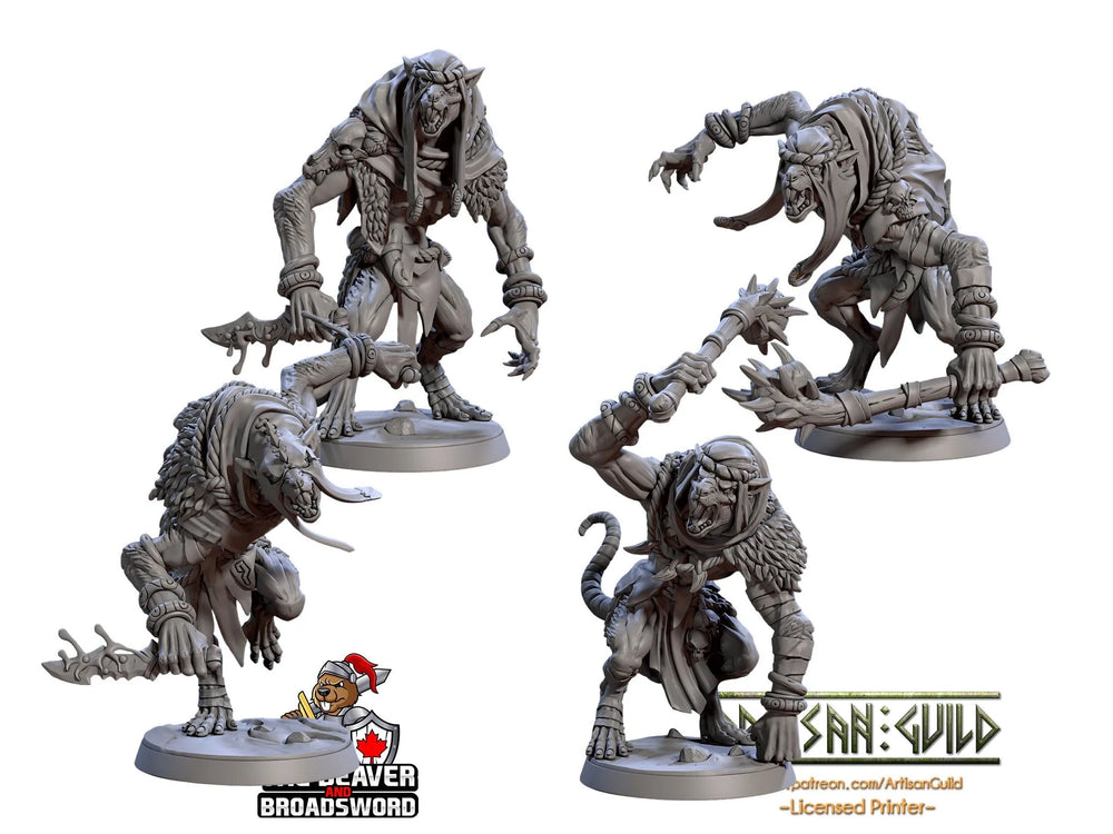 Sandfang Brutes 28/32mm set - Artisan Guild | Animal | Rat | Ogre | Monstre | Ratfolk | Large | Pathfinder | Wargaming | Huge | Ensemble