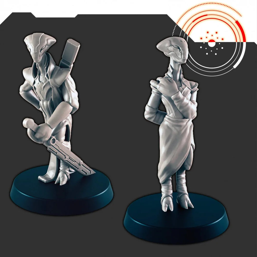 Mini ensemble de délégation extraterrestre Sci-Fi - EC3D | Legion | Cyberpunk | Starfinder | Scifi | Futuriste | Extraterrestre | Homme | Femme