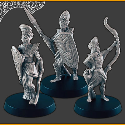 Guerriers du Désert Mort-Vivant - Mini D&D, EC3D Scorching Sands, Miniatures du Désert | Nécromancien | Squelette | Mort-Vivant | Liche | Oriental | Pathfinder