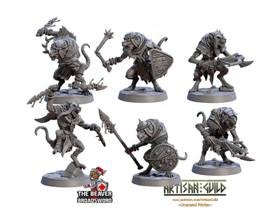 Sandfang Ratkins  28/32mm mini set - Artisan Guild | Animal | Rat | Mouse | Fighter | Ratfolk | Barbarian | Pathfinder | Wargaming | Rogue