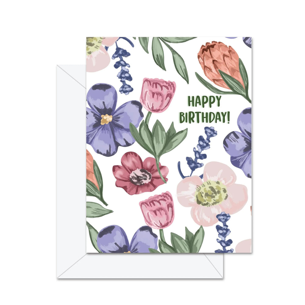 Joyeux Anniversaire (Floral) - Carte de Vœux