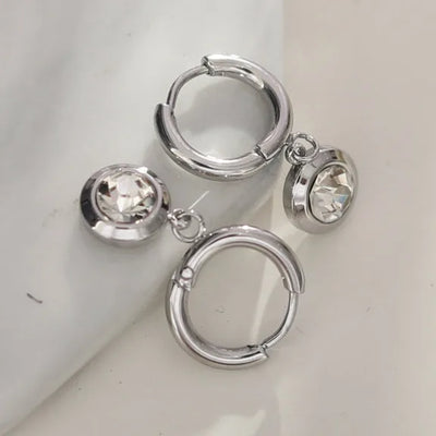 Boucles d'oreilles anneau SAMIRA en argent et zircone