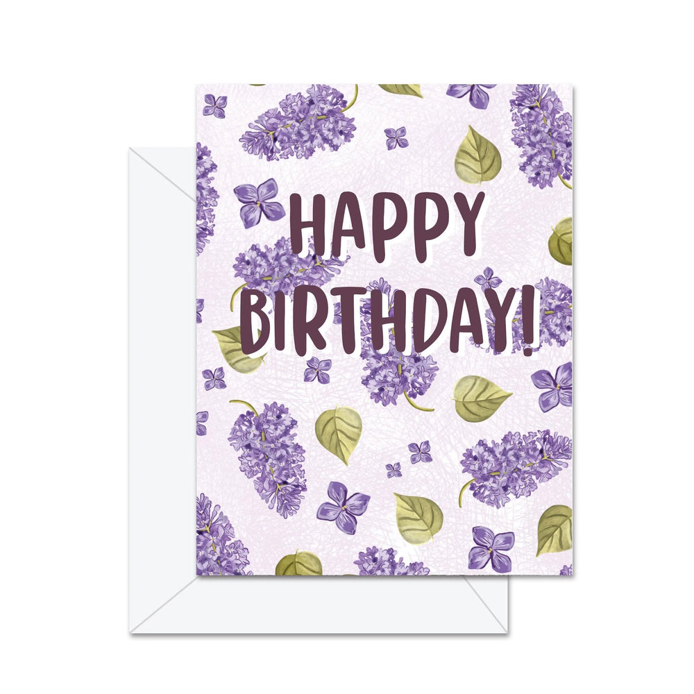 Joyeux Anniversaire (Lilas) - Carte de Vœux