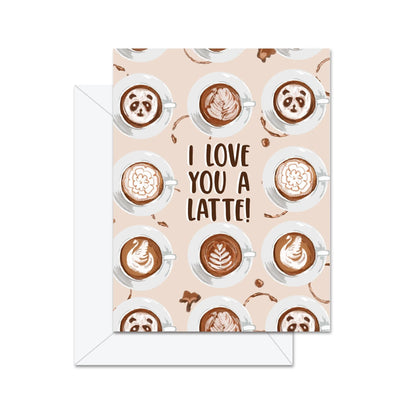 Je t'aime un latte! - Carte de souhaits
