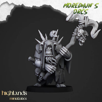 Chaman Orc 2 - Highlands Miniatures | Gobelin | Orc Noir | Ork | Orcs | Sanglier | Fantaisie | Pathfinder | Wargaming | Sorcier | Magicien
