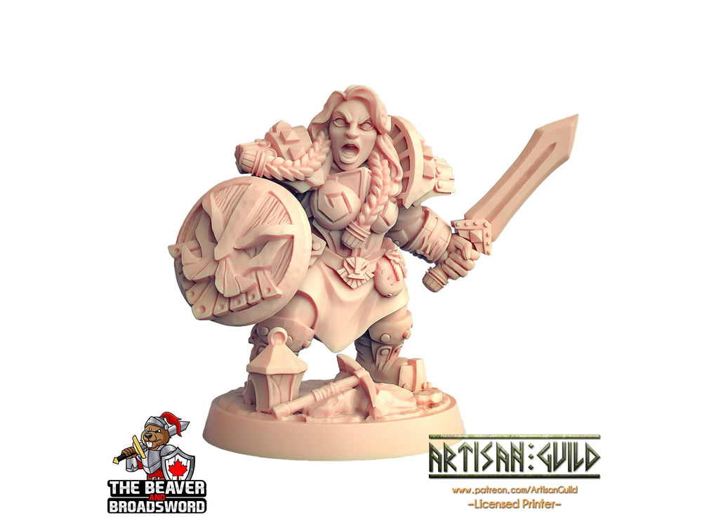 Défenseure naine - Guilde d'Artisans | DnD | Guerrière | Barbare | Nain | Prêtre | Paladin | Pathfinder | TTRPG | Wargaming, Frostgrave