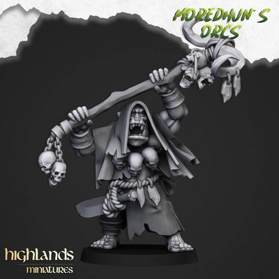 Chaman Orc 1 - Highlands Miniatures | Gobelin | Orc Noir | Ork | Orcs | Sanglier | Fantaisie | Pathfinder | Wargaming | Sorcier | Magicien