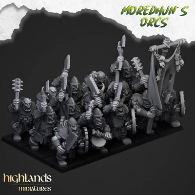 Guerriers Orcs avec Armes de Poing - Highlands Miniatures | Gobelin | Orc Noir | Ork | Orcs | Guerrier | Fantaisie | Pathfinder | Jeux de Guerre | Équipe
