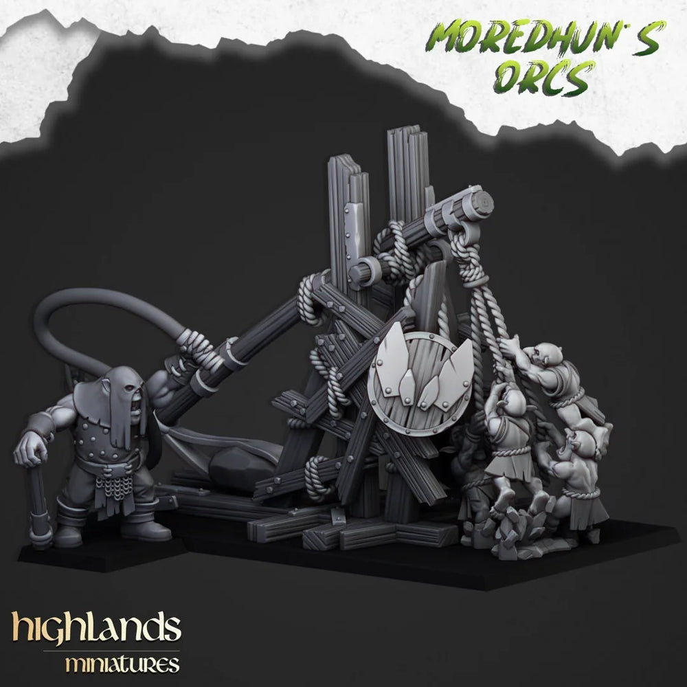 Orc Lance-Pierre - Highlands Miniatures | Gobelin | Orc Noir | Ork | Orcs | Siège | Fantaisie | Pathfinder | Wargaming | Catapulte | Artillerie