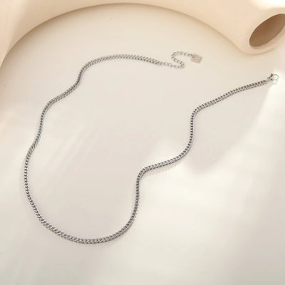 FARAH 16" : Collier chaîne gourmette argentée