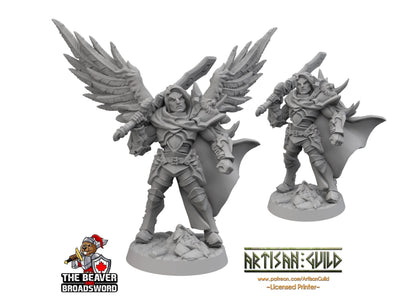 Ascended Human Male Fighter dnd mini - Artisan Guild | Aasimar | Angel | Knight | Cleric, Paladin, Pathfinder, TTRPG, Wargaming, Warrior,
