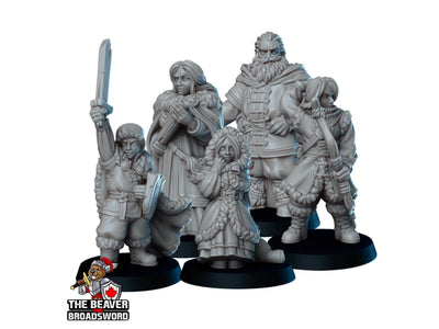 Winter adventure mini Set - Vae Victis | DnD | Ice | Snow | Arctic | Family | Human |  Villagers | Commoner | Pathfinder |  Townsfolk