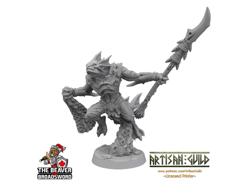 Guerrier Sahuagin A dnd mini - Artisan Guild | Poisson | Guerrier | Kuo-toa | Sous-marin | Pathfinder | Locathah | TTRPG, Jeux de guerre, Monstre
