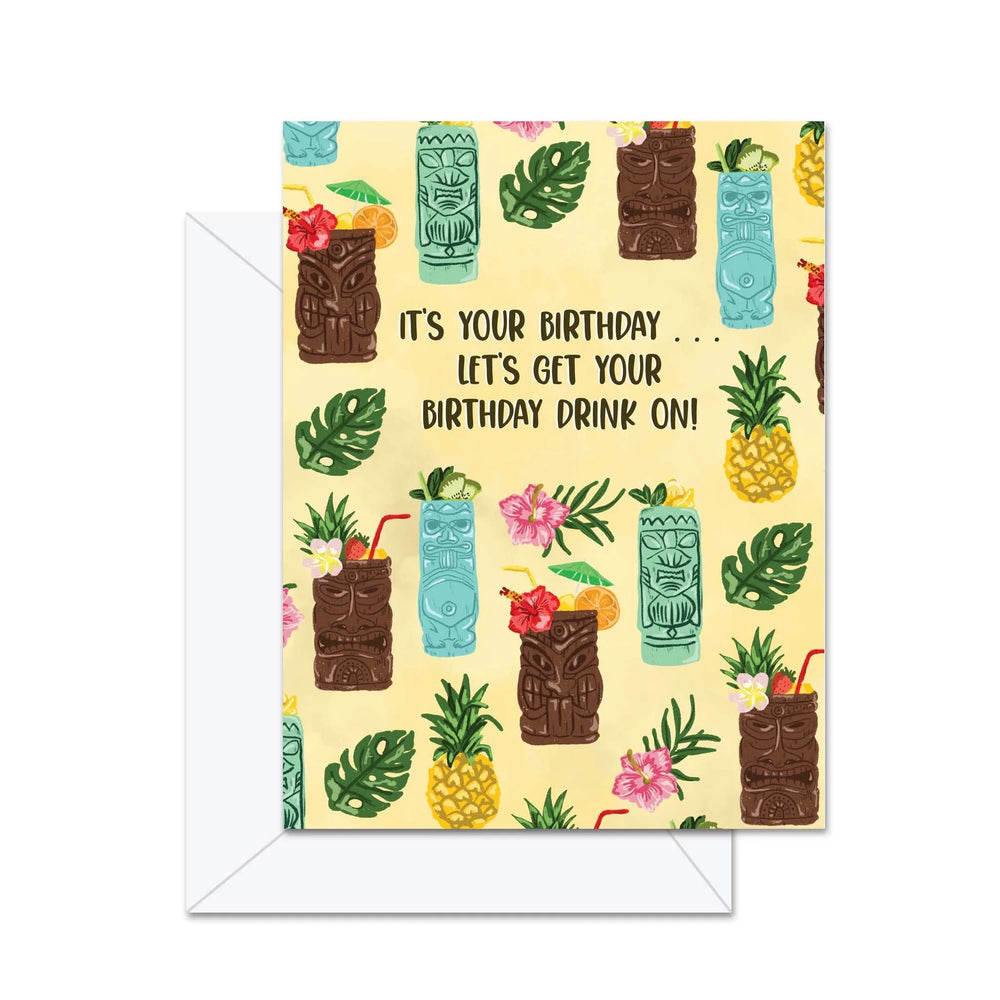 C'est ton anniversaire... Faisons la fête avec une boisson d'anniversaire ! - Carte de vœux