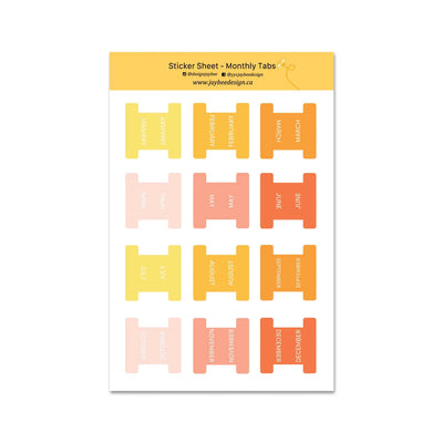 Feuille d'autocollants mensuels à onglets