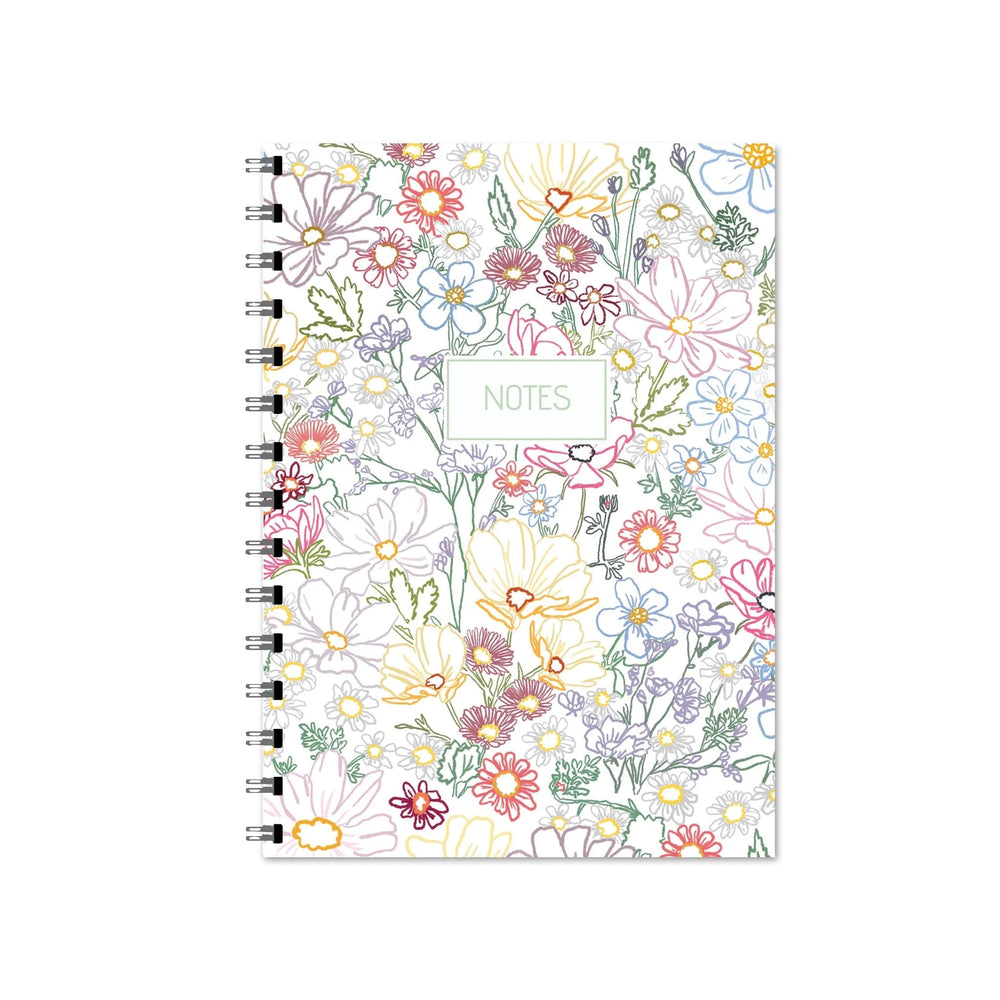 Carnet à fleurs arc-en-ciel