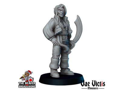 Miniature elfe pirate DnD - Vae Victis | Gens de la ville | Marin | Marin | Homme | Guerrier | Rôdeur | Ville | Villageois | Wargaming | Pathfinder