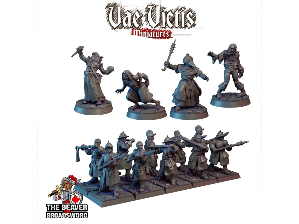 14 Mini-figurines de Chasseurs de Vampires - Vae Victis | DnD | Pathfinder | Humain | Guerrier | Monstre | Sombre | Gothique | Victorien 28mm 32mm Fantaisie