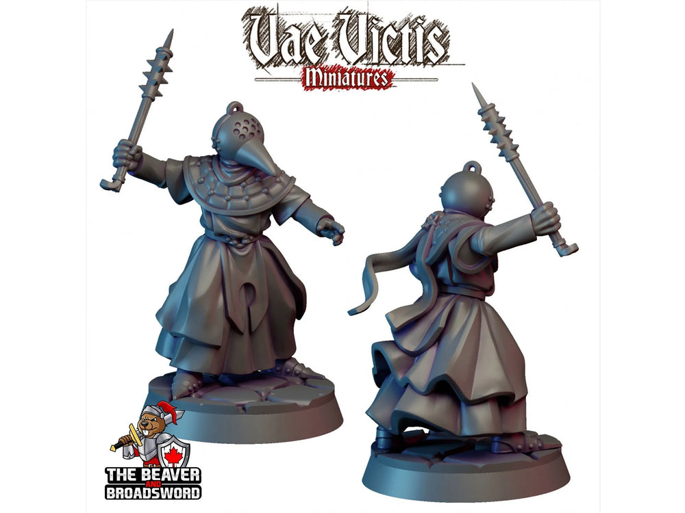 Beak Knight mini - Vae Victis | DnD | Pathfinder | Human | Fighter |  Paladin | Dark | Gothic | Cleric | Victorian, 28mm 32mm Fantasy
