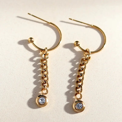 ZENDA Cuban Link Chain Drop Earrings