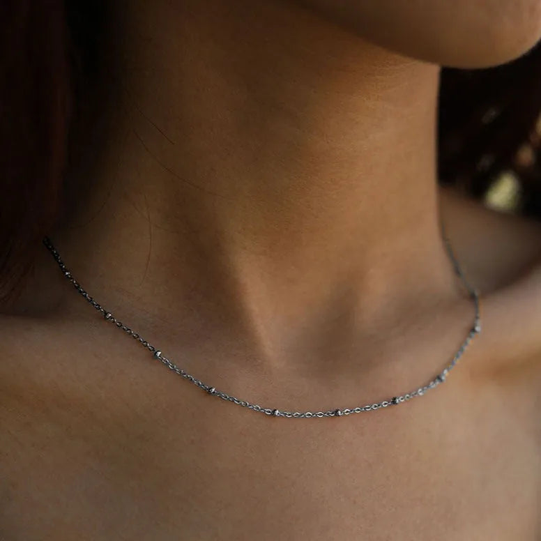 Collier à Maillons Perlés Argent GENOA