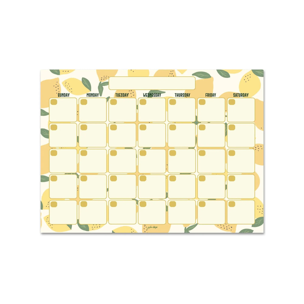 Agenda Mensuel Citron - 15 Pages