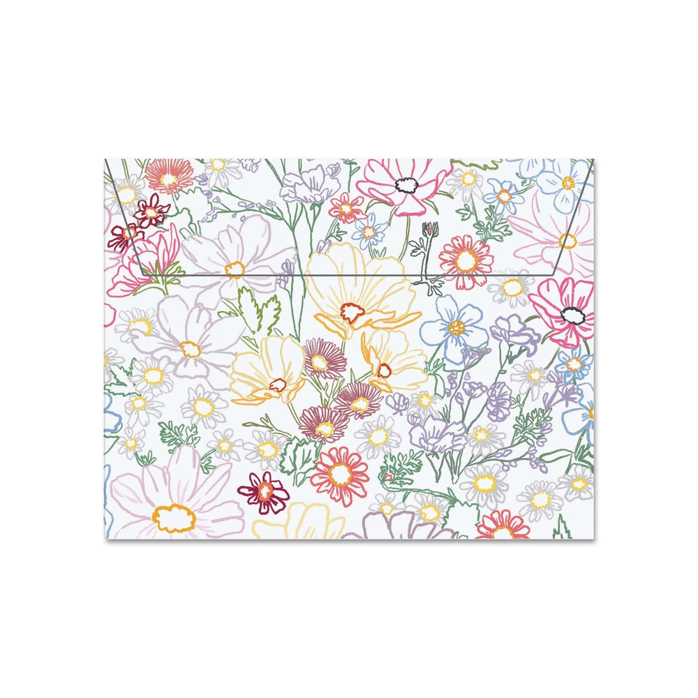Enveloppes à motif floral arc-en-ciel - Paquet de 5