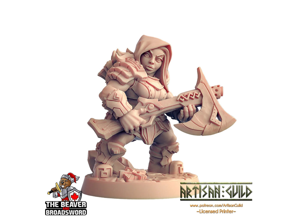 Miniature de Naine par Artisan Guild - Guerrière, Rôdeuse, Ingénieure | D&D | Pathfinder | Wargaming | Clan