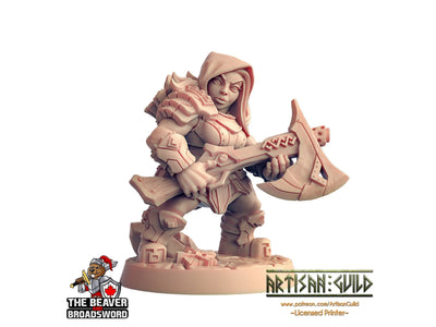 Miniature de Naine par Artisan Guild - Guerrière, Rôdeuse, Ingénieure | D&D | Pathfinder | Wargaming | Clan